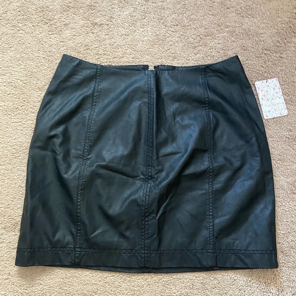 Free People Vegan Leather Mini Skirt